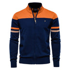 Men’s Colorblock Zip Up Cardigan Sweater