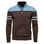 Men’s Colorblock Zip Up Cardigan Sweater