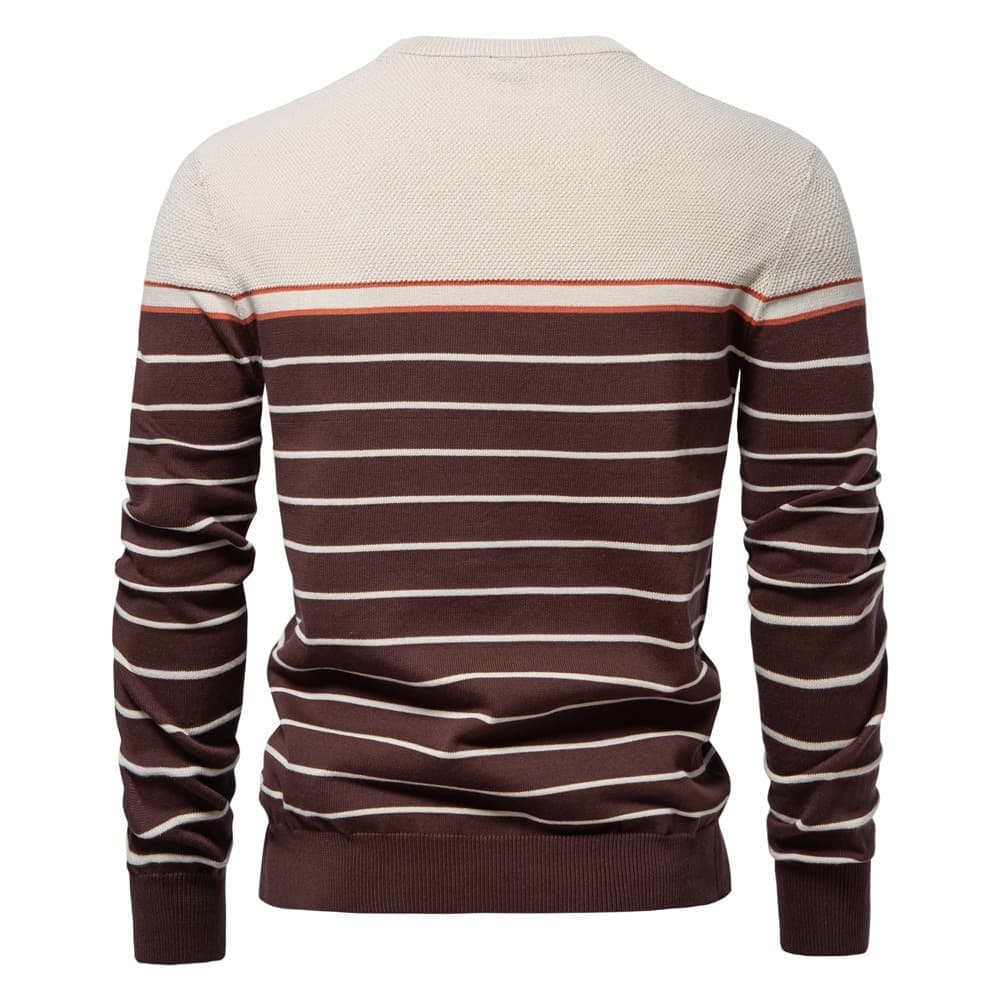 Men’s Striped Crew Neck Knit Sweater