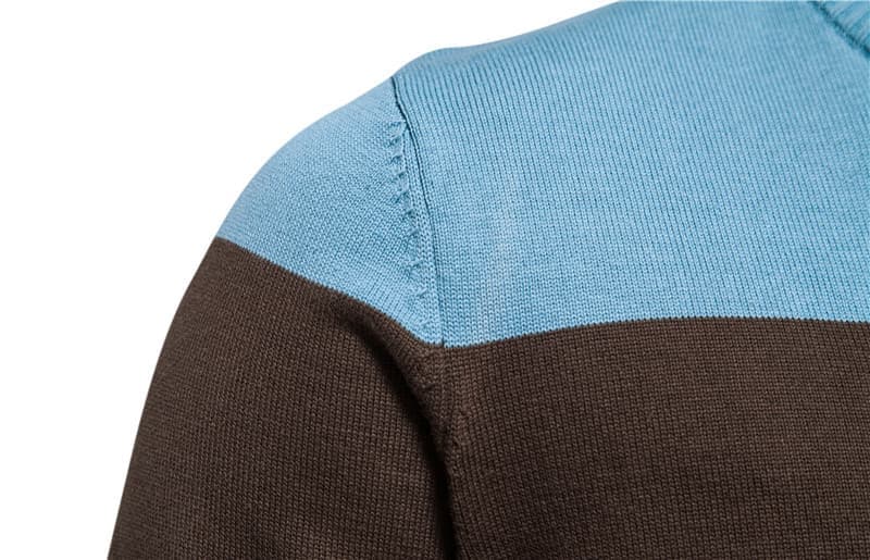Men’s Colorblock Zip Up Cardigan Sweater