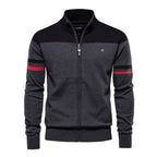 Men’s Colorblock Zip Up Cardigan Sweater