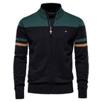 Men’s Colorblock Zip Up Cardigan Sweater