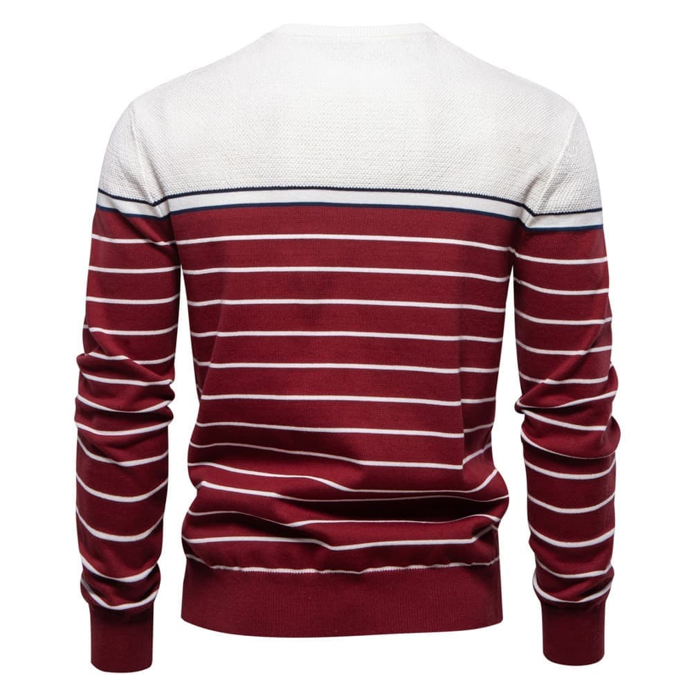 Men’s Striped Crew Neck Knit Sweater