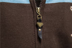 Men’s Colorblock Zip Up Cardigan Sweater