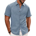 Men’s Melange Textured Short Sleeve Button Down Shirt