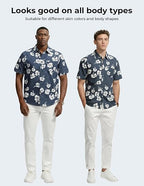 Men’s Printed Short Sleeve Hawaiian Button Down Shirt