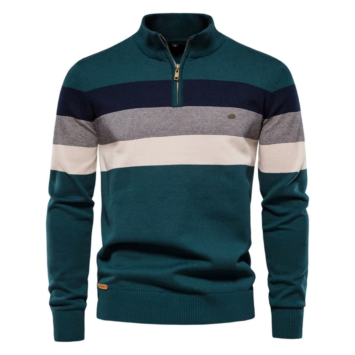 Classic Colorblock Half-Zip Sweater