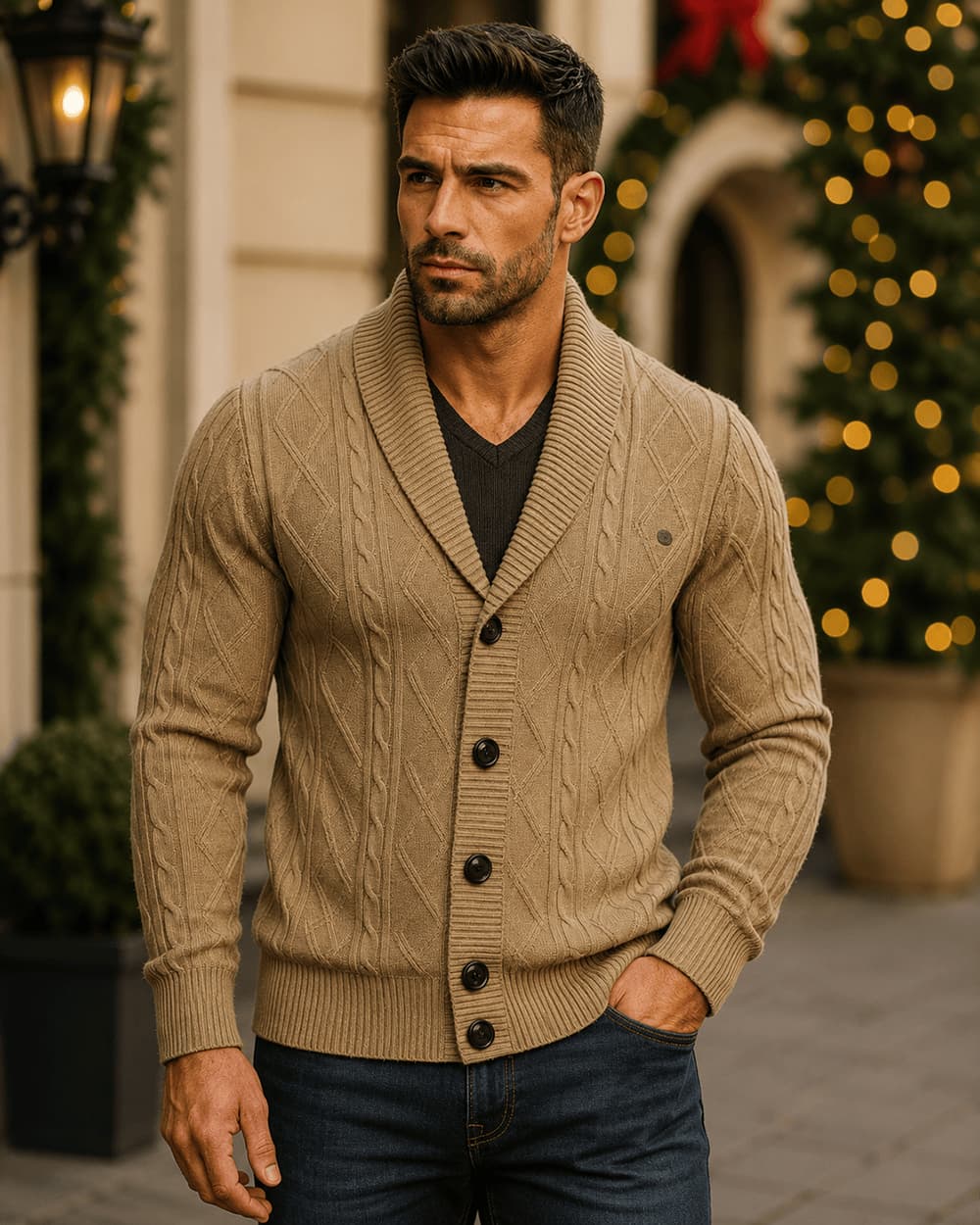Men’s Button Front Cardigan Sweater