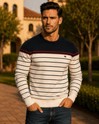 Men’s Striped Crew Neck Knit Sweater
